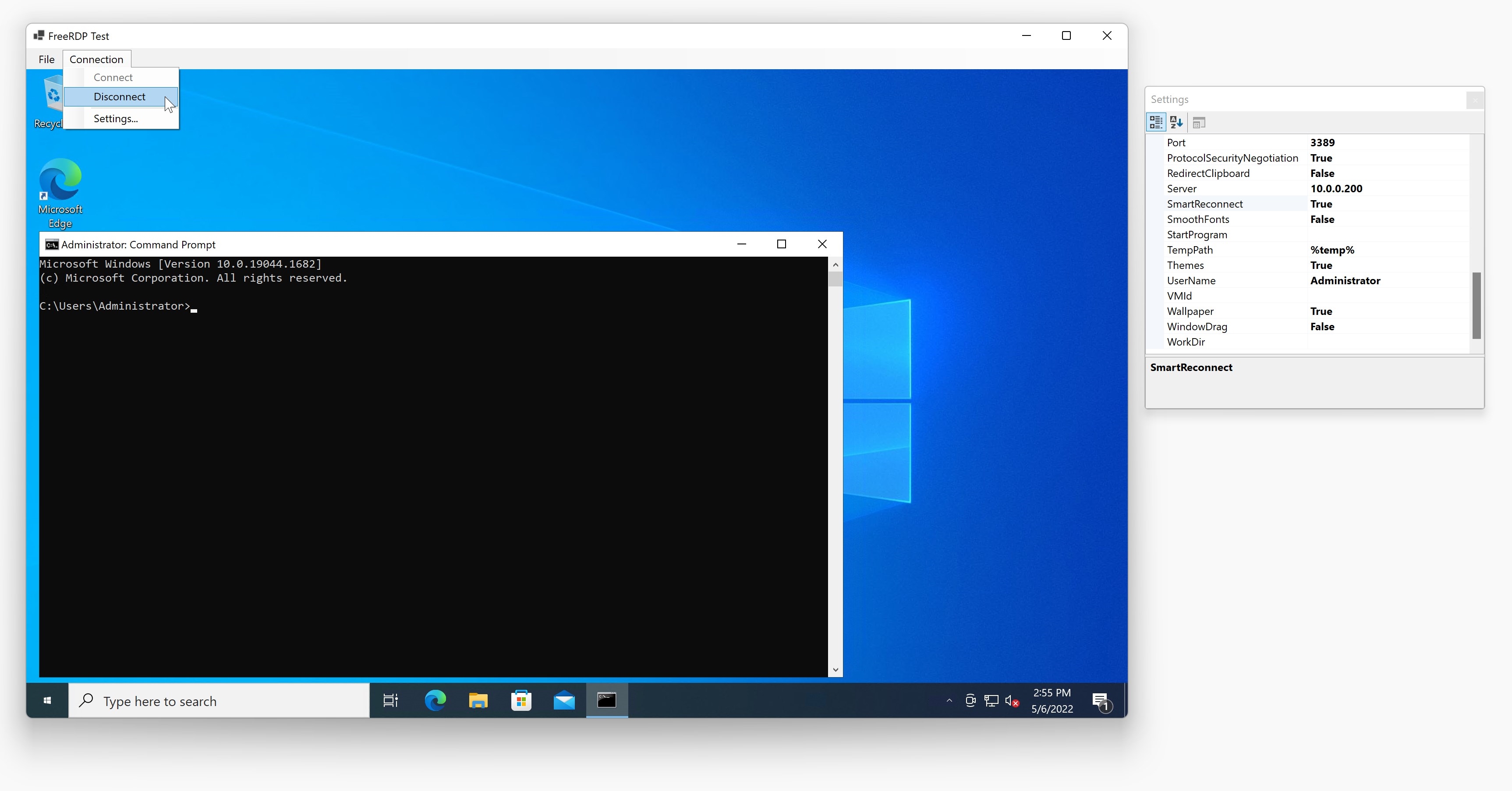 FreeRDP demo application